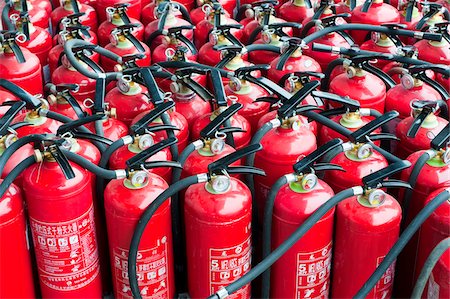 fire extinguisher - Fire Extinguishers, Beijing, China Stock Photo - Premium Royalty-Free, Code: 600-03698079