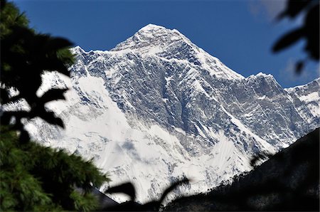 Mount Everest View From Larja Dobhan, Sagarmatha National Park, Khumbu, Solukhumbu District, Sagarmatha, Purwanchal, Nepal Stock Photo - Premium Royalty-Free, Code: 600-03737730