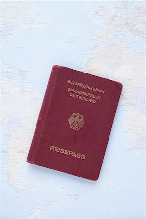 Passport and Map Stock Photo - Premium Royalty-Free, Code: 600-03738835