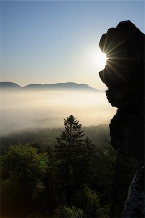 simsearch:600-07278765,k - Sun and Morning Dust, Drachenfels, Busenberg, Pfalzerwald, Rhineland-Palatinate, Germany Stock Photo - Premium Royalty-Free, Code: 600-03762449