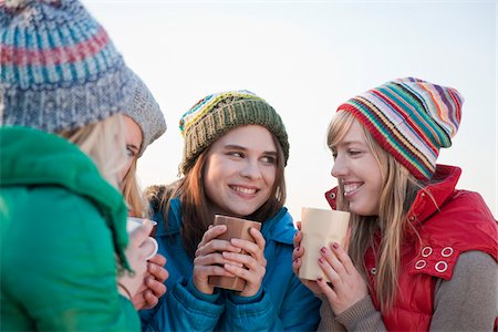 simsearch:600-03456226,k - Teenagers Drinking Hot Chocolate Stock Photo - Premium Royalty-Free, Code: 600-03778674