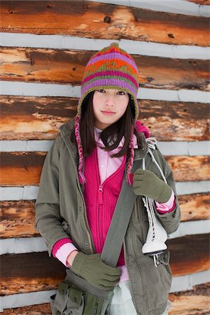 Girl at Cabin, Frisco, Summit County, Colorado, USA Stock Photo - Premium Royalty-Free, Code: 600-03814935