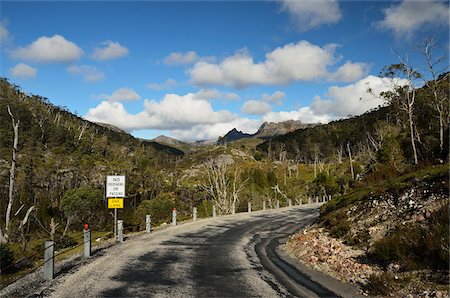 Road through Cradle Mountain-Lake St Clair National Park, UNESCO World Heritage Area, Tasmania, Australia Stock Photo - Premium Royalty-Free, Code: 600-03907283