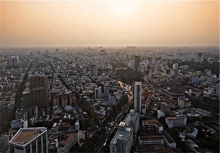 Aerial view of Ho Chi Minh City, Vietnam Stock Photo - Premium Royalty-Free, Code: 614-05557386