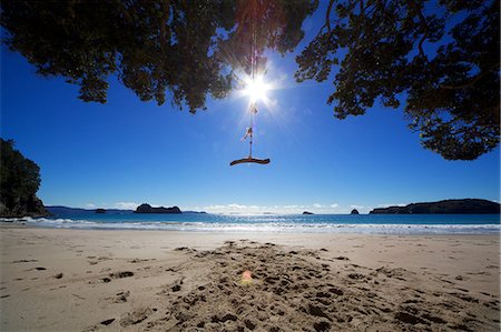 simsearch:614-05955565,k - Balançoire corde à la plage, Hahei, région de Waikato, New Zealand Photographie de stock - Premium Libres de Droits, Code: 614-06044713