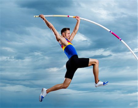 sport man - Pole vaulter Foto de stock - Sin royalties Premium, Código: 614-06168618