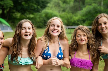 simsearch:614-06402677,k - Portrait of girls wearing bikini tops Stock Photo - Premium Royalty-Free, Code: 614-06402647