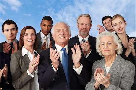 Businesspeople clapping Foto de stock - Sin royalties Premium, Código: 614-06402717