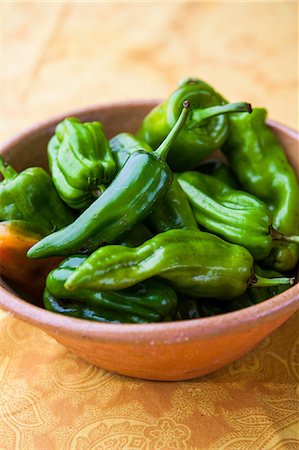 Close up of bowl of green chiles Stock Photo - Premium Royalty-Free, Code: 614-06536852
