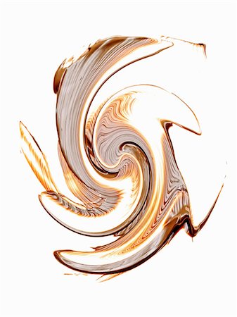 flowing - Brown and white marbled shape Stock Photo - Premium Royalty-Free, Code: 614-06623461