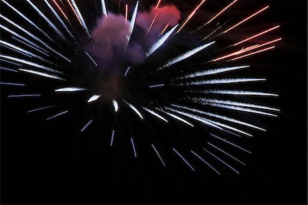 exploding (ignited explosion) - Fireworks exploding in night sky Stock Photo - Premium Royalty-Free, Code: 614-06719752