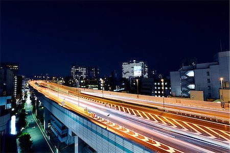 Highway at night, Ninhonbashi, Tokyo, Japan Stock Photo - Premium Royalty-Free, Code: 614-06974750