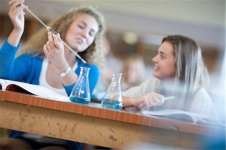 School girls enjoying science lesson Stock Photo - Premium Royalty-Free, Code: 614-06973660