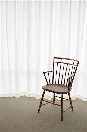 drapery - Empty wooden chair Stock Photo - Premium Royalty-Free, Code: 614-07031687