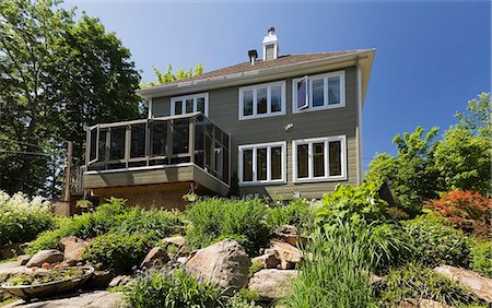 residencial - Residential house with conservatory, Quebec, Canada Foto de stock - Sin royalties Premium, Código: 614-07194668