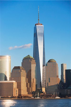 skyline and daytime - Manhattan skyline and river, New York, USA Stock Photo - Premium Royalty-Free, Code: 614-07443981