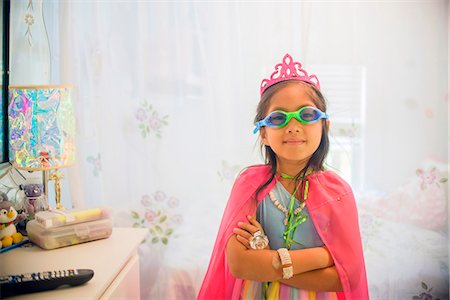 Portrait of young girl wearing fancy dress costume Stock Photo - Premium Royalty-Free, Code: 614-07806355