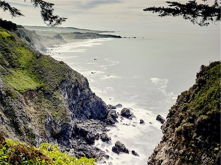 simsearch:614-07486939,k - High angle view of coastal cliffs and rocks, Big Sur, California, USA Stock Photo - Premium Royalty-Free, Code: 614-08119799