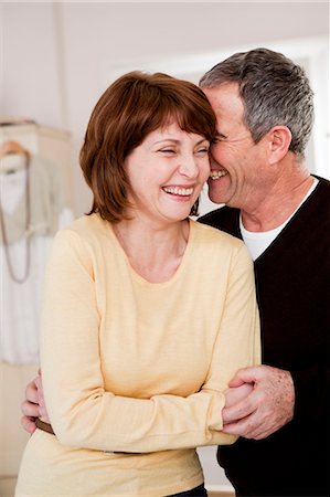 simsearch:649-07520161,k - Eldery couple embracing and laughing Stock Photo - Premium Royalty-Free, Code: 614-08866095