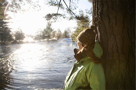 environment canada - Woman outdoors in winter landscape Stock Photo - Premium Royalty-Free, Code: 614-08866918