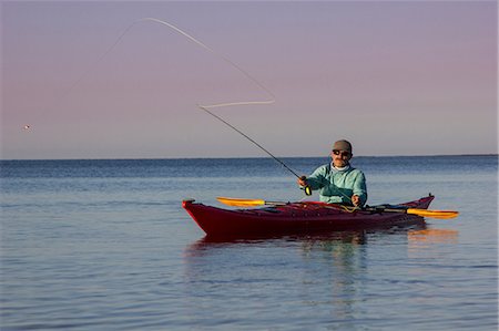 ram (animal) - Man fly fishing from kayak in the Florida Everglades, USA Photographie de stock - Premium Libres de Droits, Code: 614-08875025