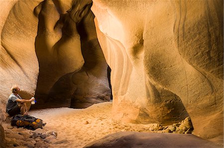 simsearch:614-09078761,k - Male hiker in Buckskin Gulch, Vermilion Cliffs Wilderness, Utah, USA Stock Photo - Premium Royalty-Free, Code: 614-08876554