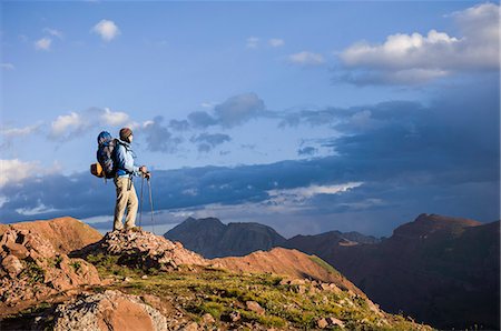 simsearch:614-07240106,k - Woman hiking in Frigid Air Pass, West Elk Mountains, Colorado, USA Stock Photo - Premium Royalty-Free, Code: 614-08876556