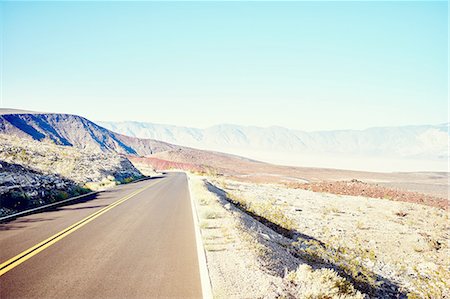 simsearch:700-03891190,k - Landscape view of straight desert road, Death Valley, California, USA Stock Photo - Premium Royalty-Free, Code: 614-08877552
