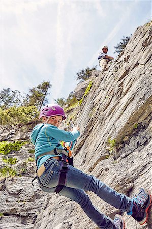 simsearch:6118-09039107,k - Father and child rock climbing, Ehrwald, Tyrol, Austria Stock Photo - Premium Royalty-Free, Code: 614-08877956
