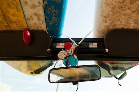 surfboard close up - Surfboards on top of a jeep Stock Photo - Premium Royalty-Free, Code: 614-08873172