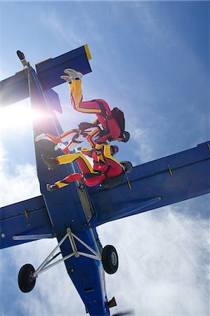 plane and sky - Freefly skydivers Stock Photo - Premium Royalty-Free, Code: 614-08873490