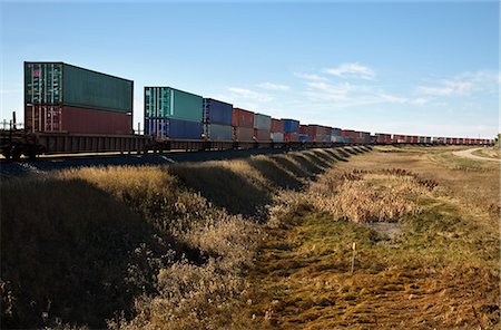 railway shipping container photos - Freight train Stock Photo - Premium Royalty-Free, Code: 614-08873557