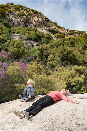 simsearch:614-09078761,k - Grandson and grandmother taking break on rock, Sequoia National Park, California, US Stock Photo - Premium Royalty-Free, Code: 614-08982836