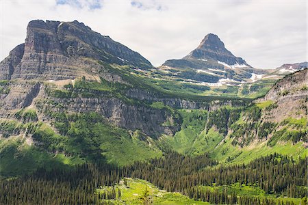 Landscape with forested valley and mountains, West Glacier, Glacier National Park, Montana, USA Stock Photo - Premium Royalty-Free, Code: 614-09159711