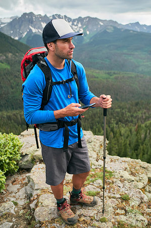 simsearch:614-07240106,k - Hiker on mountain peak, Mount Sneffels, Ouray, Colorado, USA Stock Photo - Premium Royalty-Free, Code: 614-09183185