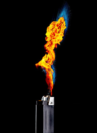 simsearch:614-06624830,k - Still life of cigarette lighter with extreme flame Stock Photo - Premium Royalty-Free, Code: 614-09210626