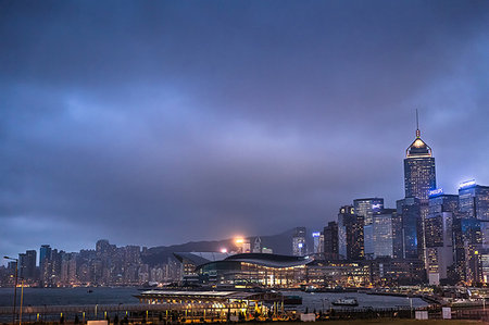 simsearch:400-05706130,k - Cityscape and harbor at night, Hong Kong, China Stock Photo - Premium Royalty-Free, Code: 614-09210853