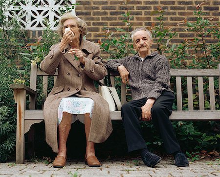 Elderly couple on a bench Stock Photo - Premium Royalty-Free, Code: 614-00657274
