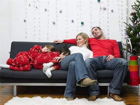 simsearch:614-00657328,k - Family at christmas time Stock Photo - Premium Royalty-Free, Code: 614-00892874