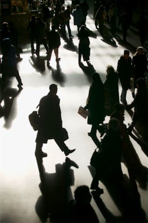 railway station crowd - Commuters in silhouette Stock Photo - Premium Royalty-Free, Code: 614-00914514