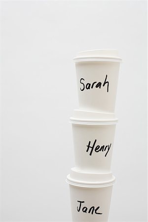 paper cup - Names on paper cups Stock Photo - Premium Royalty-Free, Code: 614-02049201