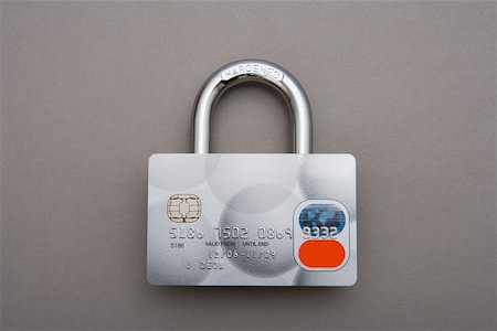 Credit card lock Stock Photo - Premium Royalty-Free, Code: 614-02240763