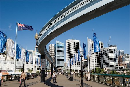 Monorail track at darling harbour Stock Photo - Premium Royalty-Free, Code: 614-02392740