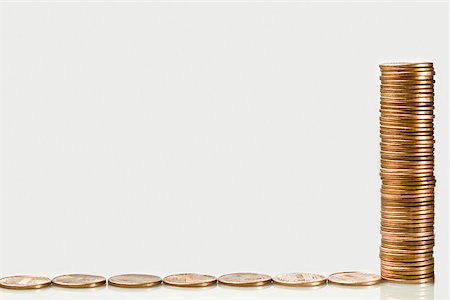 financial gain - Stack of coins Stock Photo - Premium Royalty-Free, Code: 614-02393199