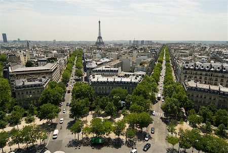 paris city road photo - Aerial view of paris Stock Photo - Premium Royalty-Free, Code: 614-02680184