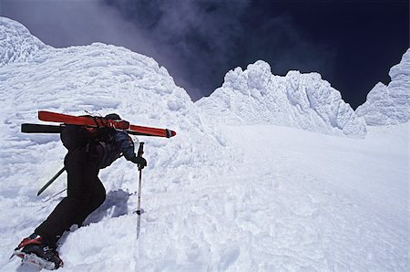 risk mountain - Climber on mount hood Stock Photo - Premium Royalty-Free, Code: 614-02739627