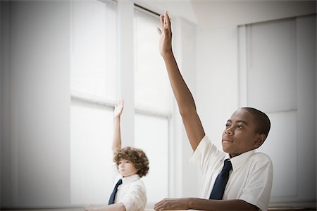 simsearch:614-06116419,k - School students with hands raised Stock Photo - Premium Royalty-Free, Code: 614-02762641