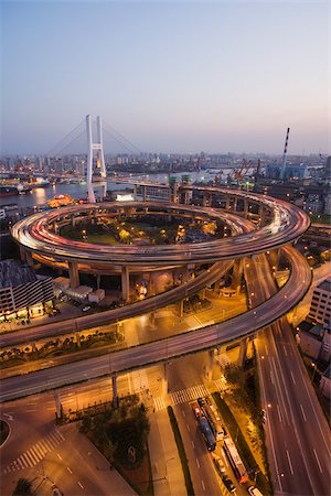 shanghai cityscape - Nanpu bridge shanghai Stock Photo - Premium Royalty-Free, Code: 614-02763302