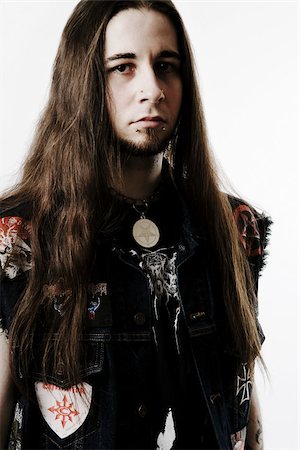 Portrait of a heavy metal fan Stock Photo - Premium Royalty-Free, Code: 614-03080782
