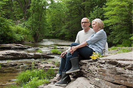 Mature couple outdoors in rural scene Stock Photo - Premium Royalty-Free, Code: 614-03576510